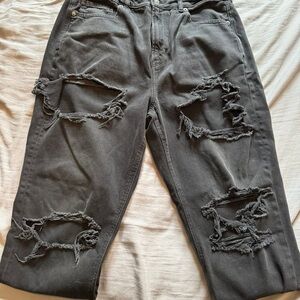 American Eagle Outfitters Black Skinny Jeans Distressed Look